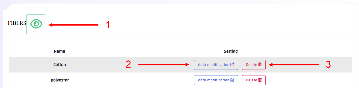 استعراض وتعديل وحذف الألياف