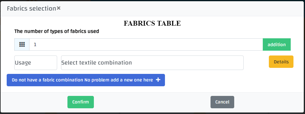 تحديد الأقمشة
