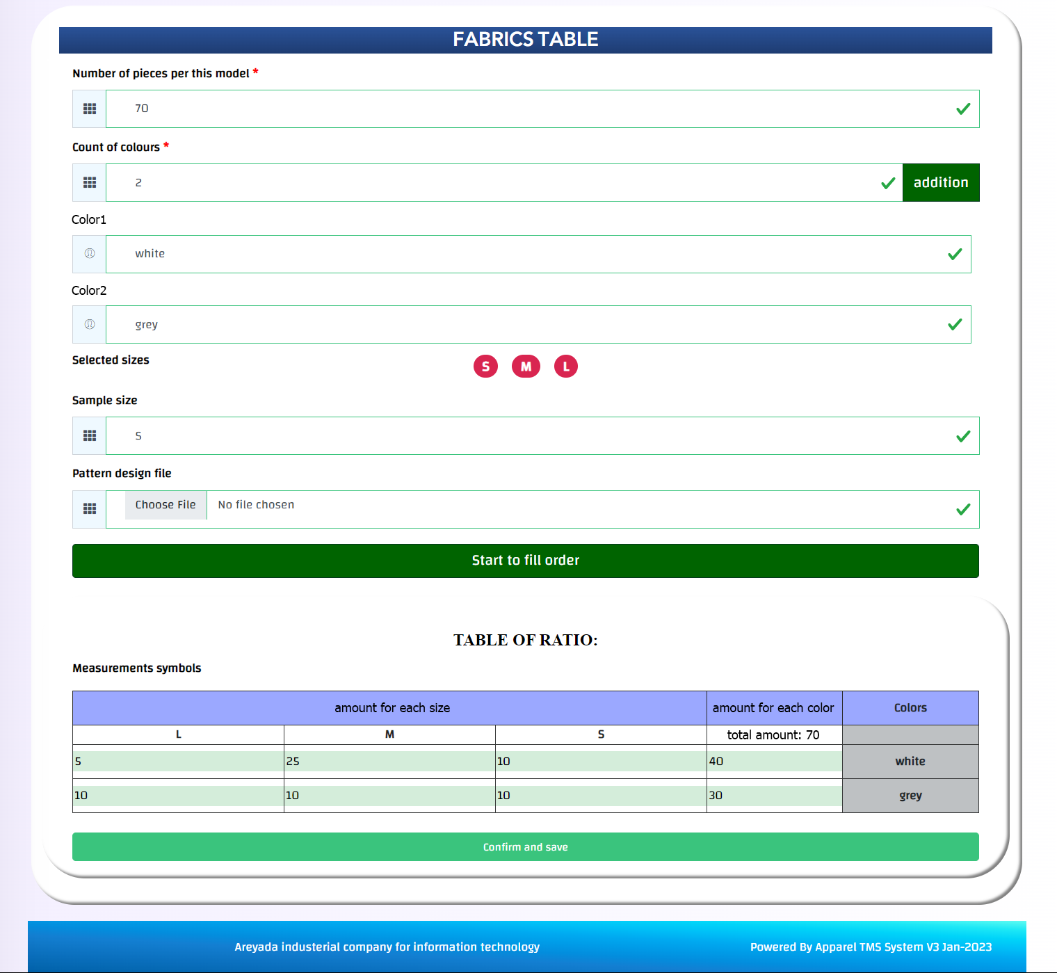 جدول التوزيع